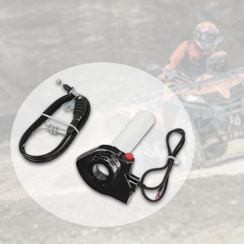 Motorcycle Twist Throttle Grip with Cable Black 1