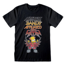 (M, Black) The Simpsons Unisex Adult Bands With Satan T-Shirt