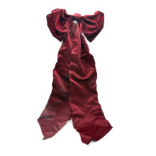 DAMAI Burgundy Satin Christmas Tree Topper Bow 22 x 56