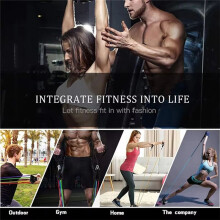 180lb Fitness Weerstandsset Full Body Workout Draagbare TPE Weerstandsband Yoga Pilates Home Gym Fitnessset Roze