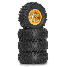 4pcs 63mm 1.0inch Metal Beadlock Wheel Tire Set for 1/18 TRX4M SCX24 RC Crawler Car Upgrade Parts
