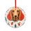 Dachshund Christmas Crystal Glass Ornament Round 1 Pack 1