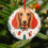 Dachshund Christmas Crystal Glass Ornament Round 1 Pack 4