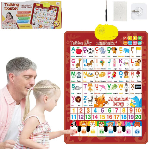 Children's Interactive Wall Art Bilingual Learning Poster