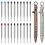 2Pack Bolt Action Pen Set, Hexagonal Solid Brass Pocket Pen with 20 Ballpoint Refills D 1