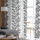 Sheer Curtains Black & White Leaf Design 52x96 Inch Light 4
