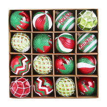 Glitter Christmas Balls Red Green 16 Pcs 2.36 Inch