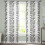 Sheer Curtains Black & White Leaf Design 52x96 Inch Light 1