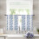 Sheer Curtains Blue Leaf Pattern 52x54 Inch Light Filtering 1
