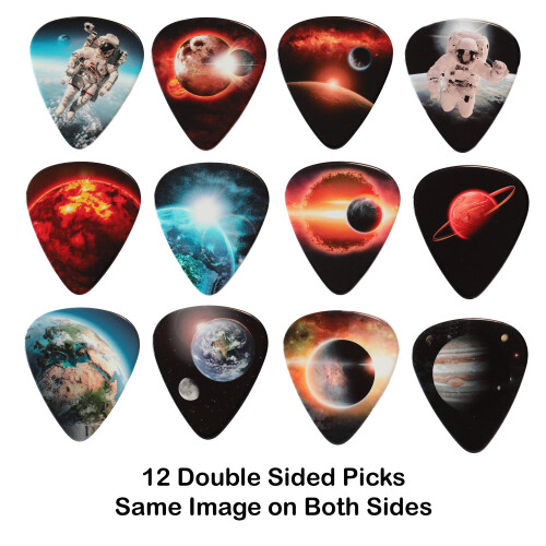 Space Double Sided Guitar Picks Set of 12 1