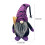 Halloween Gnome Ornament Purple Spider Bat Design Faceless 3
