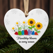 Heart-Shaped Sea Glass Friendship Ornament