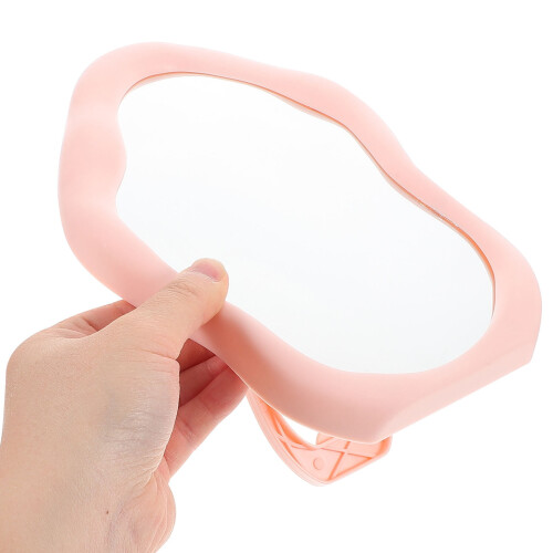 Pink Makeup Mirror with Wavy Frame Desktop Vanity 2