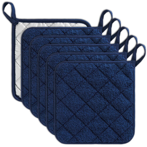 Heatproof Cotton Pot Holders for BBQ Cooking, 6 Pack 2