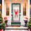 Christmas Door Cover Red Bow Pattern 35x73 Inch 1