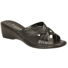 (5 UK, Black Matt/Patent) Boulevard Womens/Ladies X Over Mule Sandals