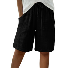 Women's Wide Leg Pleated High Waist Shorts Solid Color with