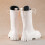Women's PU Leather Riding Boots with Side Zipper and Chunky 4