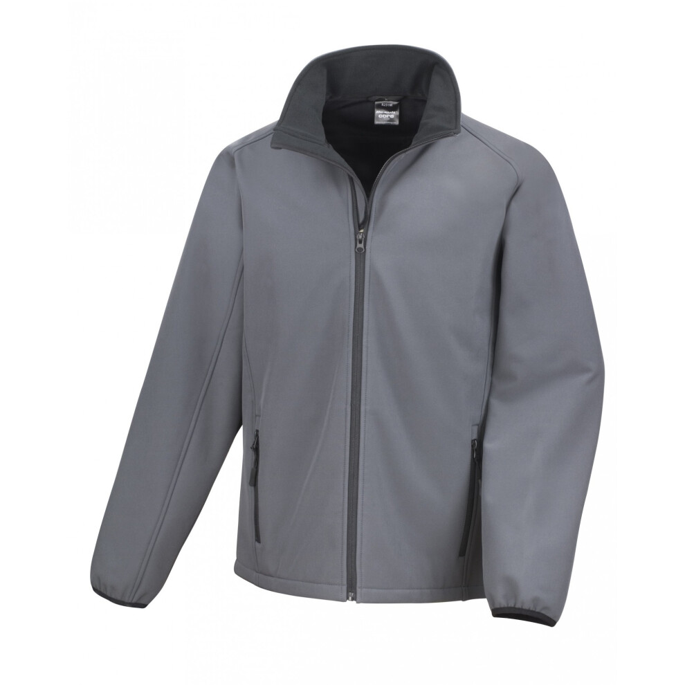 Result (Xl, Charcoal/ Black) Mens Core Printable Softshell Jacket