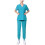 Women's Jogger Scrubs Top Light Blue 3X 1