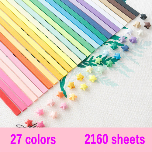 Origami Paper Star Strips 2160 Sheets 27 Colors Double-Sided