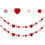 Valentine's Day Felt Ball Garland Red Hearts 2 pcs 1