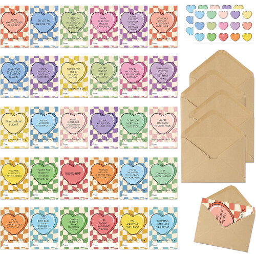 Valentine's Day Cards Set with Envelopes and Stickers