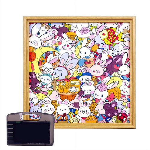 Bunny-Shaped Wooden Jigsaw Puzzle with Paint Pen
