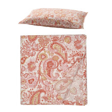 Ikea Rodgersia Botanical Bedding Set: Pink/White Flat Sheet (150X260Cm) & Matching Pillowcase