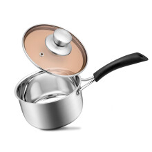 1 Quarts 18/10 Stainless Steel Saucepan Joyfair Small Sauce Pan Milk Pot With Glass Lid For Cooking Stewing Boiling Spaghetti Soup Extra Pan Wall &