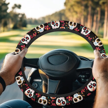 Skull and Flower Golf Cart Steering Wheel Cover Universal