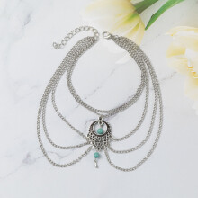 Turquoise Teardrop Anklet Vintage Ethnic Bohemian Women