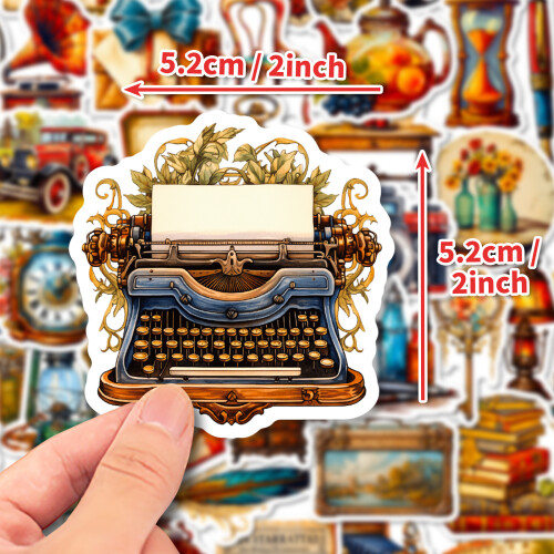 Vintage Retro Stickers Time Travel Theme 50 Pack 2