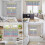 Wood Striped Kitchen Curtains and Valances Set Pink Blue 7