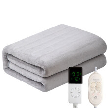 Heated Flannel Blanket Light Grey 32x60 Inches