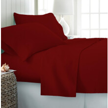 Knight Kavalier Queen Size Luxury 500 Tc Egyptian Cotton Bed Sheet Set - Burgundy Solid - 4 Piece Includes Flat Sheet Fitted Sheet & 2 Pillowcases