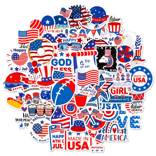 American Independence Day Stickers Pack - Heart Butterfly