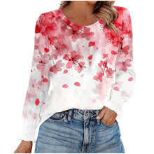 Women's Long Sleeve Business Casual Blouse with Smocked