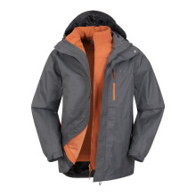 (XXS, Charcoal) Mountain Warehouse Mens Bracken Extreme 3 in 1 Waterproof Jacket
