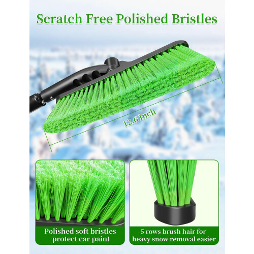 Snow Brush and Ice Scraper 44 inch Extendable Foam Grip 1