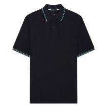 (S, Navy) Ted Baker Mens Jacquard Short-Sleeved Polo Shirt