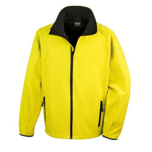 (L, Yellow/Black) Result Core Mens Printable Soft Shell Jacket