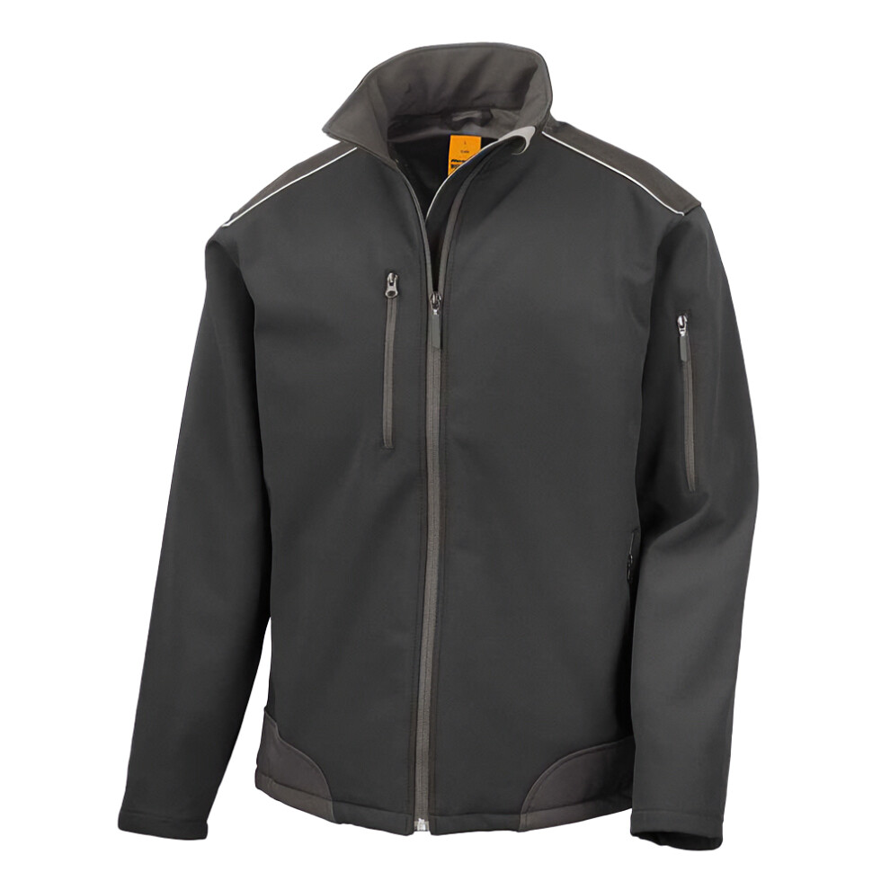 Result (4Xl, Black) Mens Work Guard Ripstop Soft Shell Jacket