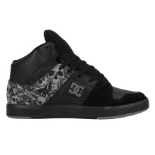 (7 UK, Black/Grey) DC Mens Cure Skull Logo Suede Skate Shoes