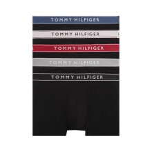 (XL, Black/Grey/White/Red/Blue) Tommy Hilfiger Mens Essential Logo Boxer Briefs (Pack of 5)