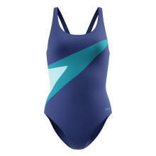 (6 UK, Navy Blue/Green) Speedo Womens/Ladies Hyperboom Butterfly One Piece Swimsuit