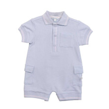 (9 months, Blue) Mintini Baby Tipped Romper Set
