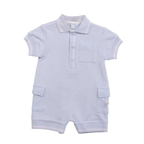 (9 months, Blue) Mintini Baby Tipped Romper Set