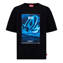 (XS, Black) Diesel Mens T-Boxt Graphic Print Oversized T-Shirt