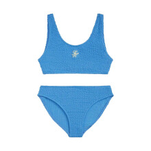 (10-12 Years, Blue) Tommy Hilfiger Girls Textured Bikini Set